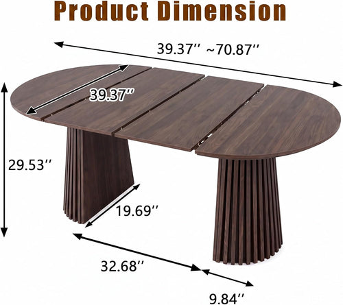 40"-71" Expandable Dining Table for 4 6 8 with Slatted Table Legs