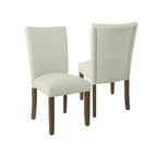 HomePop Parsons Classic Upholstered Accent Dining Chair, Set of 2, Suri Blue