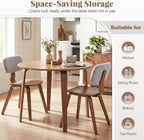 GIANTEX Round Dining Table for 2-4, 37.5" Kitchen Table w/Rubber Wood Legs