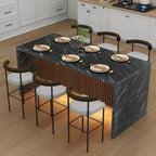 63" Large Imitation Marble Dining Table for 4-6 People(Patent Pending)