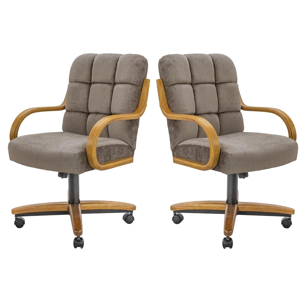 Chromcraft Ryland Swivel-Tilt Caster Dining Chair - Chestnut -Earth - 4pc