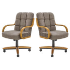 Chromcraft Ryland Swivel-Tilt Caster Dining Chair - Chestnut -Earth - 4pc