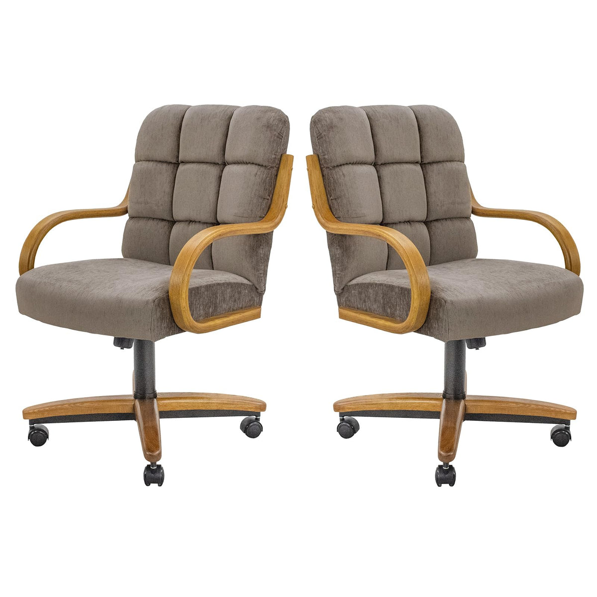 Chromcraft Ryland Swivel-Tilt Caster Dining Chair - Chestnut -Earth - 4pc