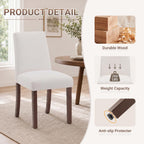 MALOL Upholstered Kitchen Chairs Set of 6, Modern Kitchen Chairs with High Back, Padded Fabric Dining Room Chair with Solid Wood Legs for Restaurant/Cafe/Home, Light Beige