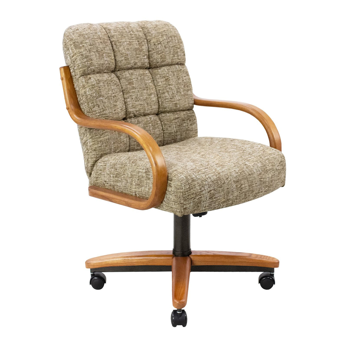 Chromcraft Ryland Swivel-Tilt Caster Dining Chair - Chestnut -Earth - 4pc