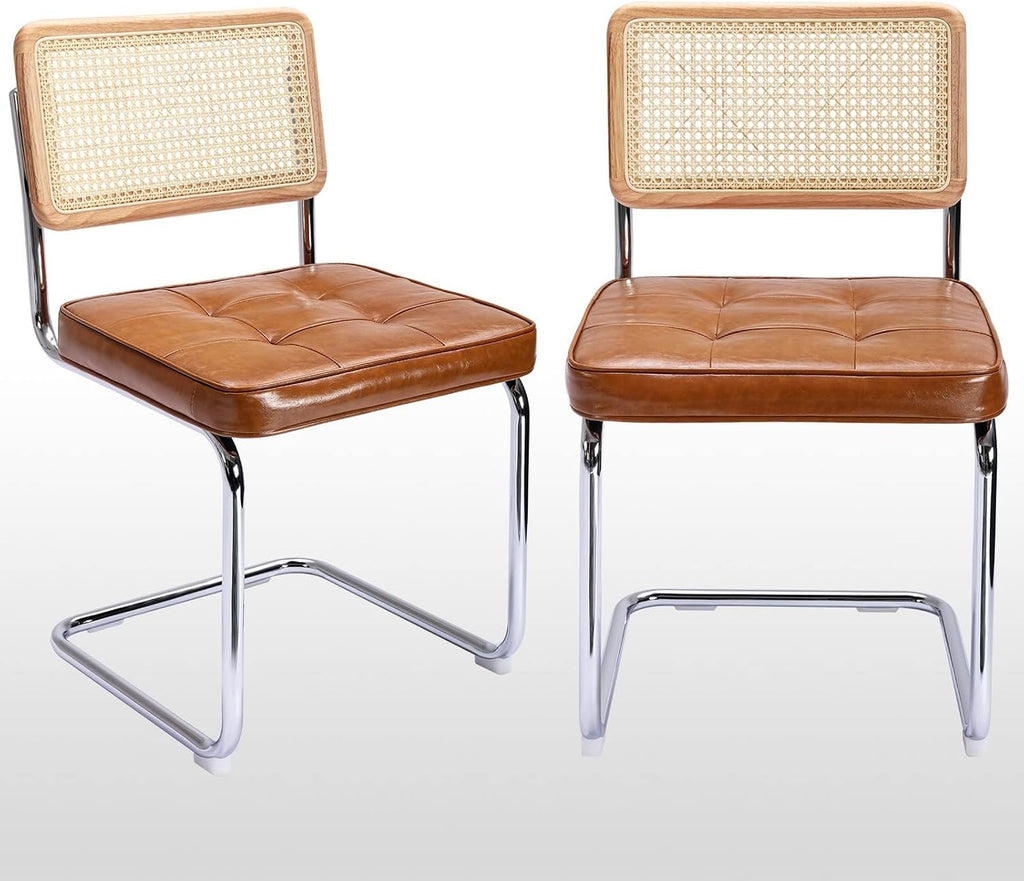 Zesthouse Natural Rattan Dining Chairs Set of 2, Modern Cesca Kitchen Chair