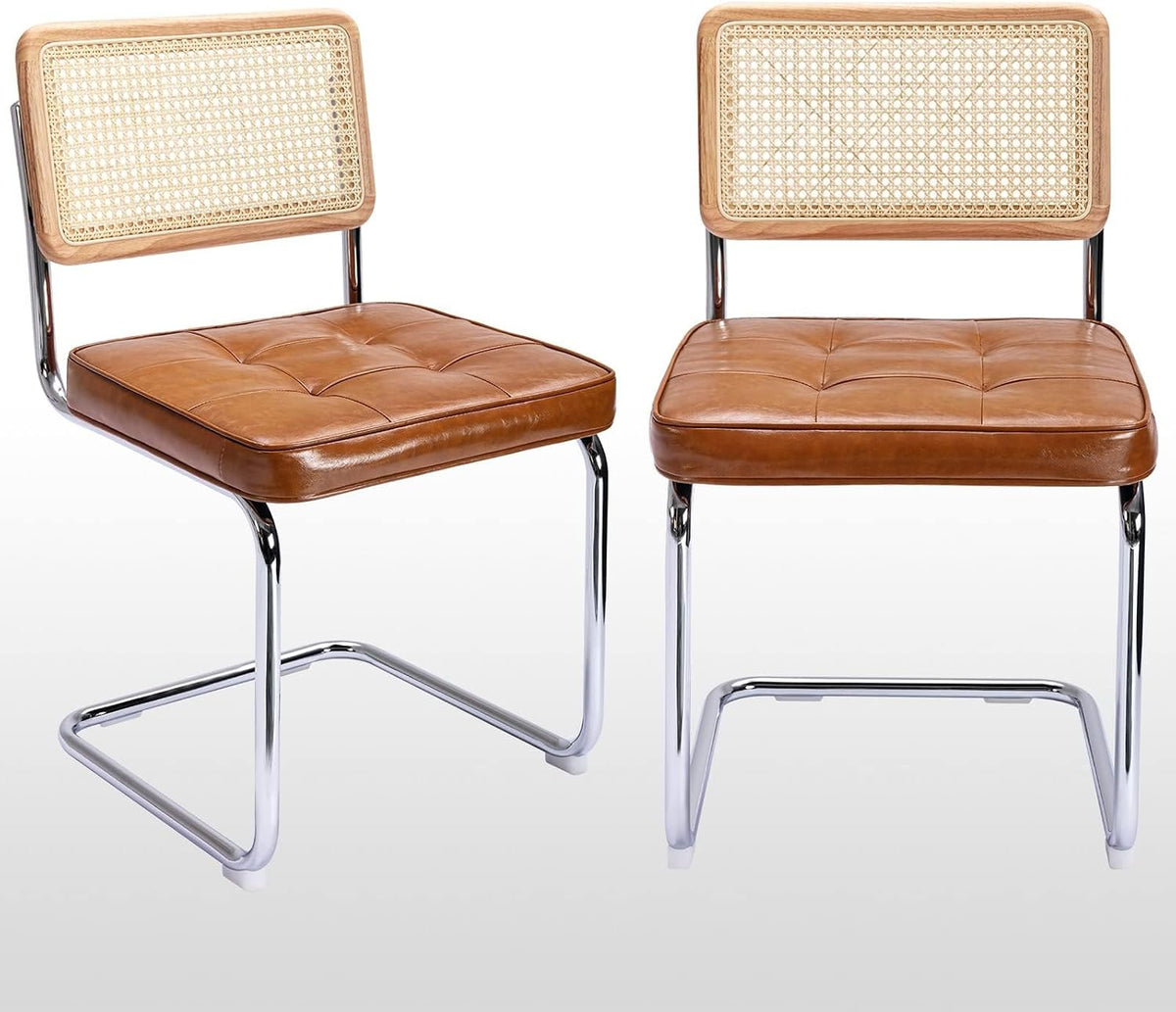 Zesthouse Natural Rattan Dining Chairs Set of 2, Modern Cesca Kitchen Chair