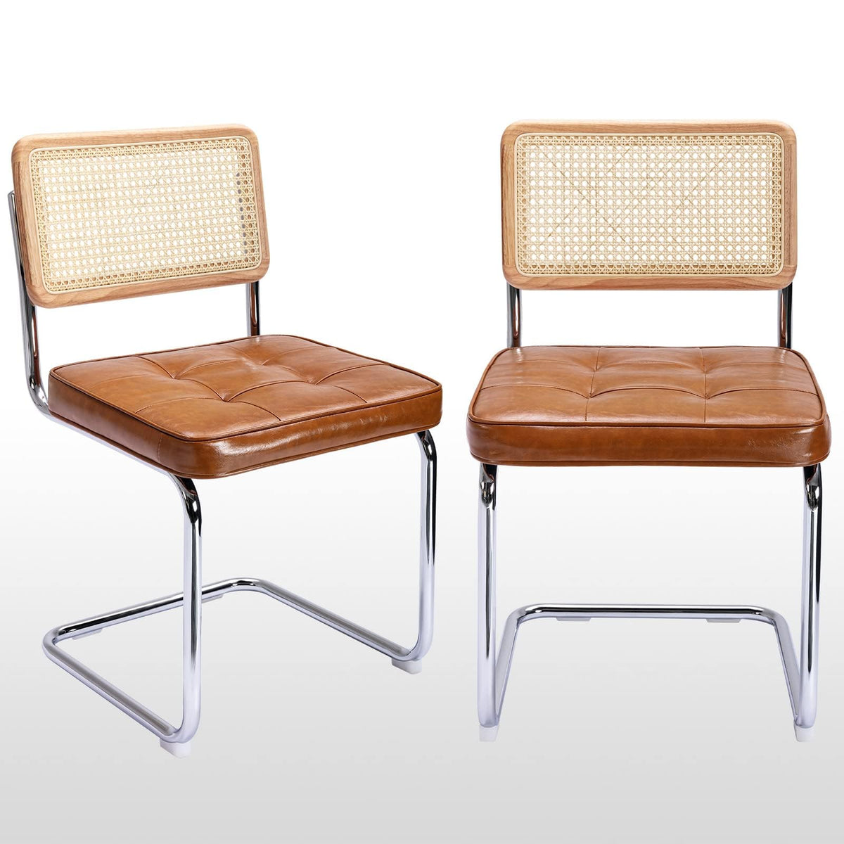 Zesthouse Natural Rattan Dining Chairs Set of 2, Modern Cesca Kitchen Chair