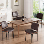 REONEY Dining Chairs Set of 2, Mid-Century Modern Kitchen Chairs, Black
