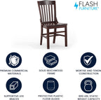 Flash Furniture Hercules Wood School House Back Restaurant Chair, Walnut