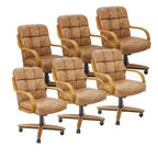 Chromcraft Ryland Swivel-Tilt Caster Dining Chair - Chestnut -Earth - 4pc