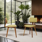 Armen Living Jaguar Dining Chair in Charcoal Fabric and Walnut Wood Finish,Charcoal/Walnut Finish 20D x 18W x 29H in
