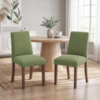MALOL Upholstered Kitchen Chairs Set of 6, Modern Kitchen Chairs with High Back, Padded Fabric Dining Room Chair with Solid Wood Legs for Restaurant/Cafe/Home, Light Beige