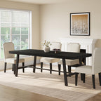 GarveeHome 63-83" Extendable Dining Table, Industrial Rectangular Dining Room Table for 6-8 People, Expandable Kitchen Table with Heavy Duty Metal Frame for Dining Room, Kitchen & Parties, Rustic Pear