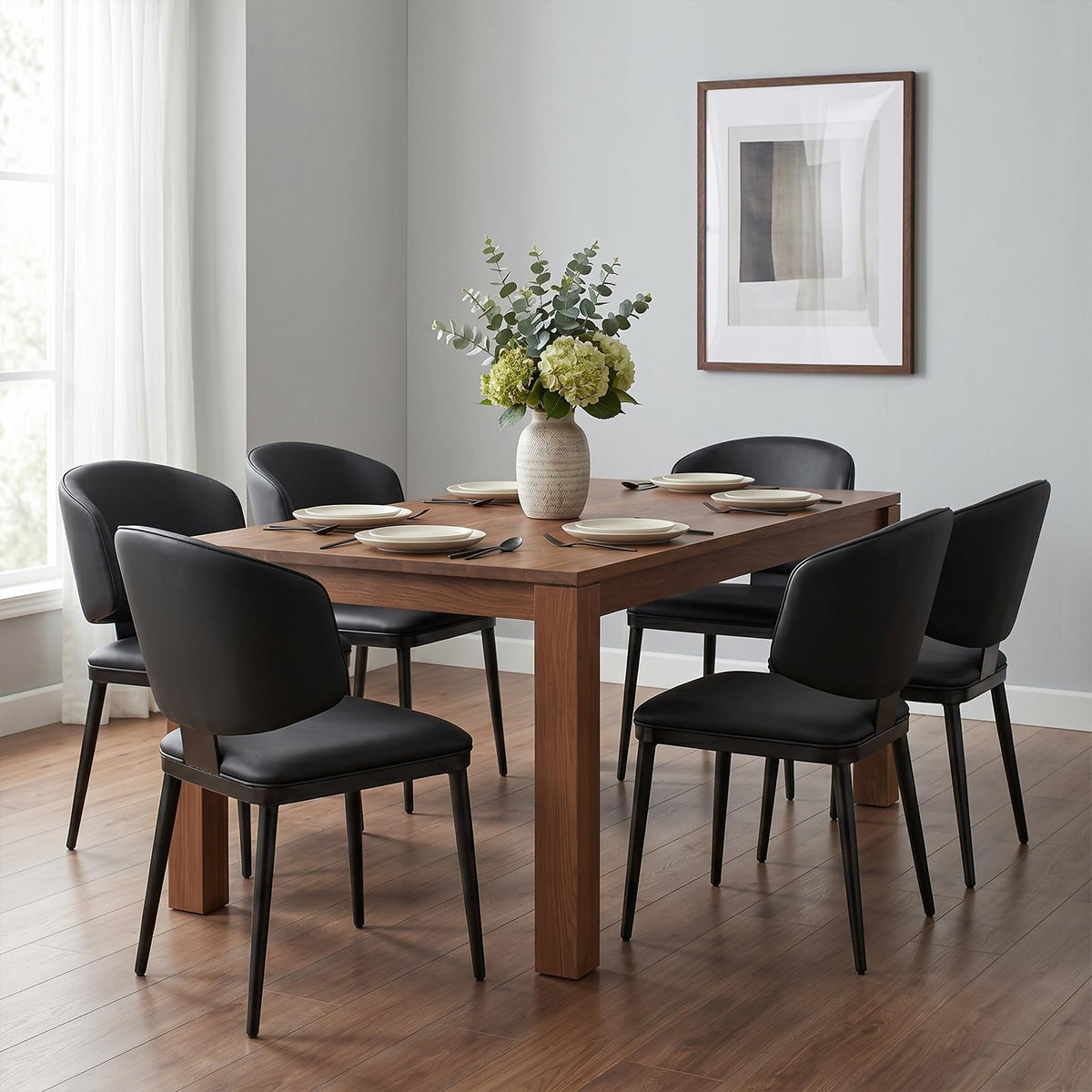 Dining Chairs Set of 4, Faux Leather Kitchen & Dining Chairs