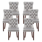 Velvet Dining Chairs, Tufted Kitchen & Dining Room Chairs, Beige, Set of 4