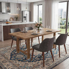 GarveeHome Wooden Dining Chair Set of 4 Upholstered Fabric Dining Chair