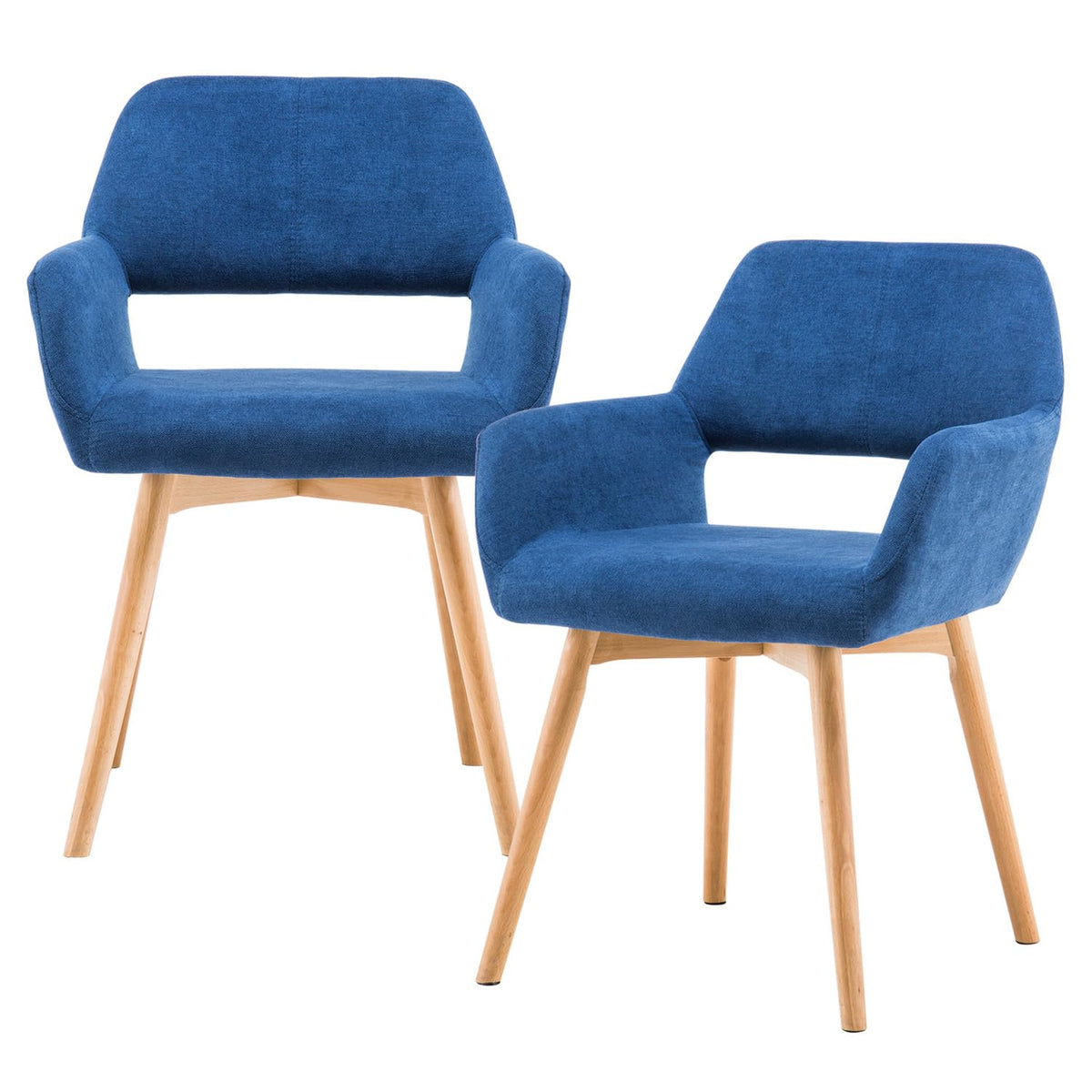 Mid Century Modern Dining Chairs Set of 2 & 4 & 6 Comfy Accent Chair Upholstered Kitchen Dining Living Room Chairs for Bedrooms Waiting Room Home Arm Desk Chair No Wheels (Wool White, 2)