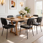 OLIXIS Dining Chairs Set of 6, Upholstered Kitchen Chairs, Black