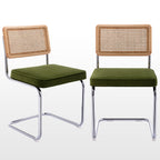 Zesthouse Natural Rattan Dining Chairs Set of 2, Modern Cesca Kitchen Chair