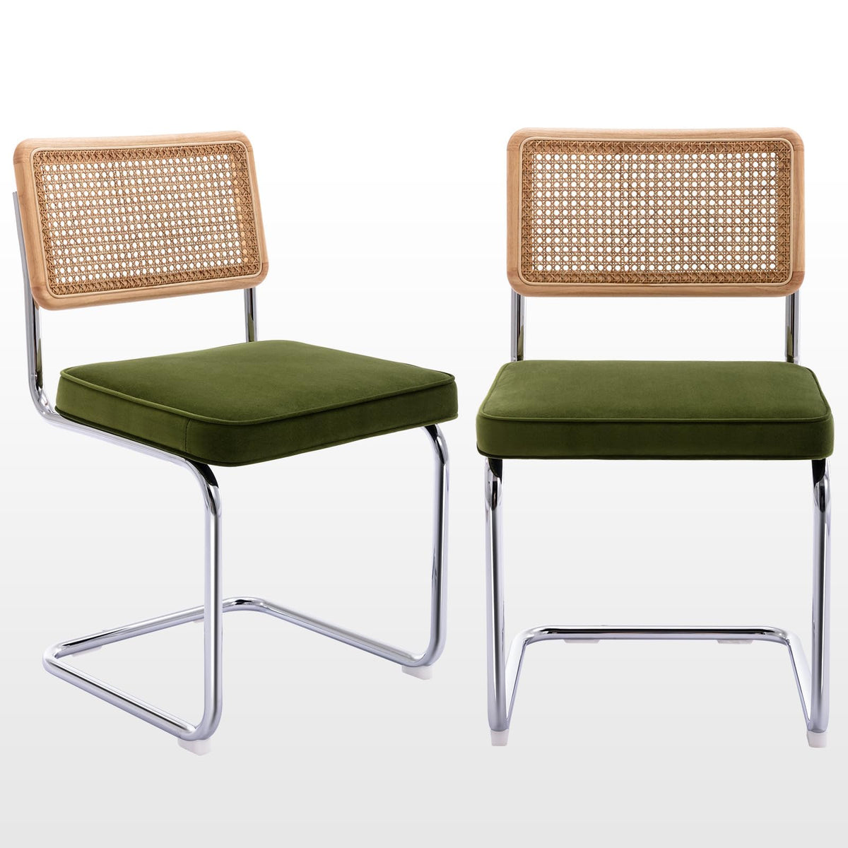 Zesthouse Natural Rattan Dining Chairs Set of 2, Modern Cesca Kitchen Chair