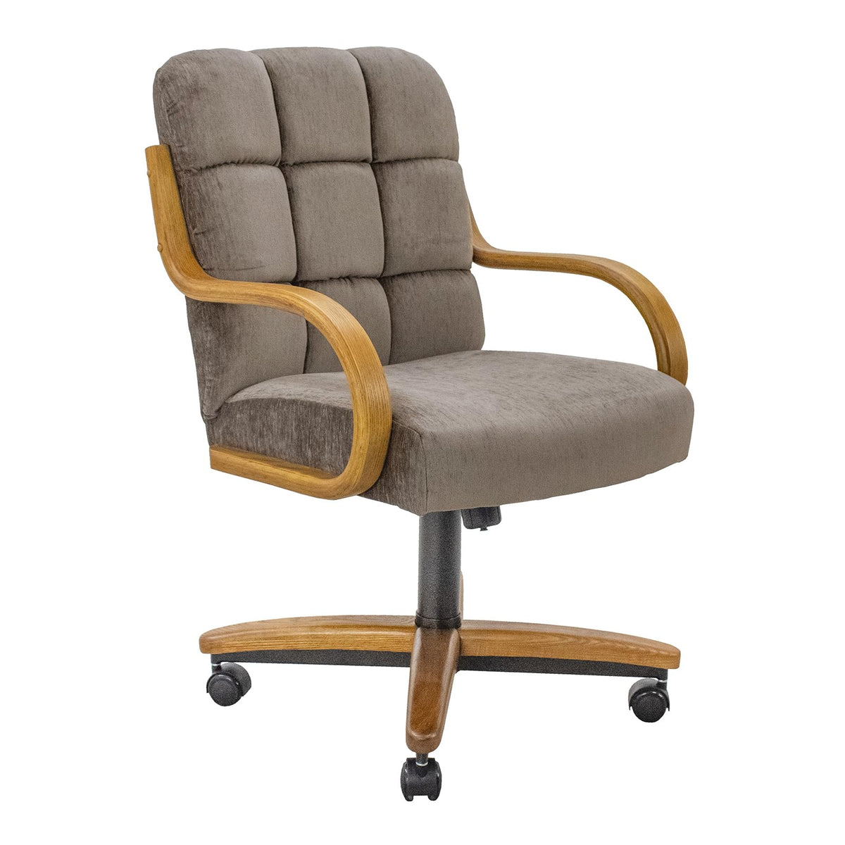 Chromcraft Ryland Swivel-Tilt Caster Dining Chair - Chestnut -Earth - 4pc