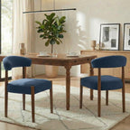 VKNOW Wooden Dining Chairs Set of 4 with Walnut Wood Legs and Curved Back