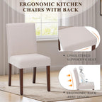 MALOL Upholstered Dining Chairs Set of 4, Fabric Dining Room Chairs, Modern Wooden Dining Chair, Kitchen Side Chairs, Farmhouse Dinner Chair with High Back for Kitchen, Beige