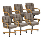 Chromcraft Ryland Swivel-Tilt Caster Dining Chair - Chestnut -Earth - 4pc
