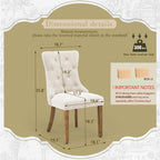 Upholstered Dining Chairs Set of 4 for Dining Room Kitchen (Beige,4)