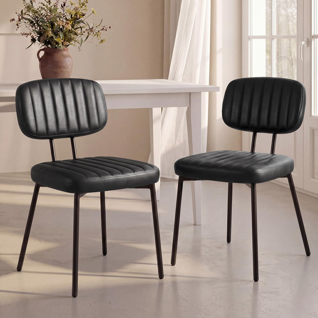 OLIXIS Dining Chairs Set of 6, Upholstered Kitchen Chairs, Black