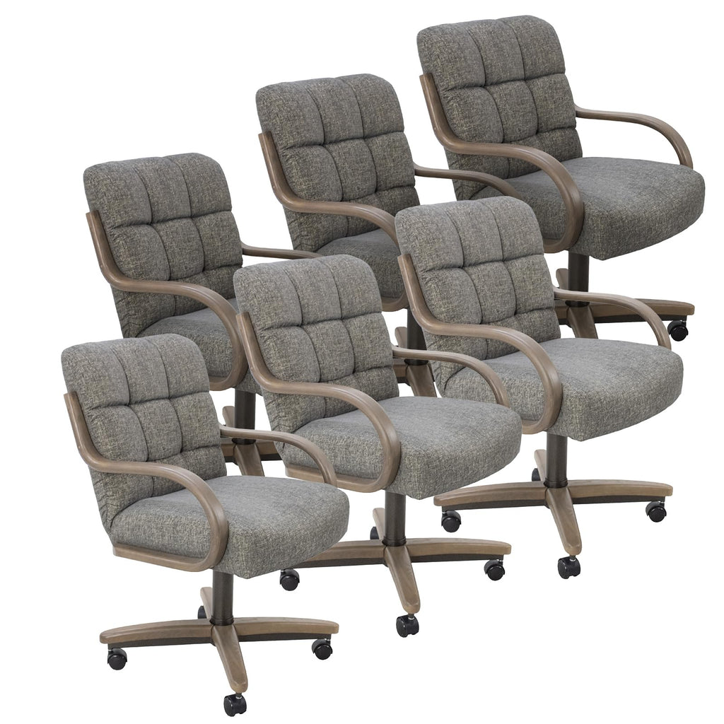 Chromcraft Ryland Swivel-Tilt Caster Dining Chair - Chestnut -Earth - 4pc