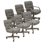 Chromcraft Ryland Swivel-Tilt Caster Dining Chair - Chestnut -Earth - 4pc