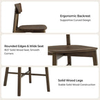 CHITA Soild Wood Dining Chairs Set of 4, Oak Wood Kitchen Chairs, Walnut