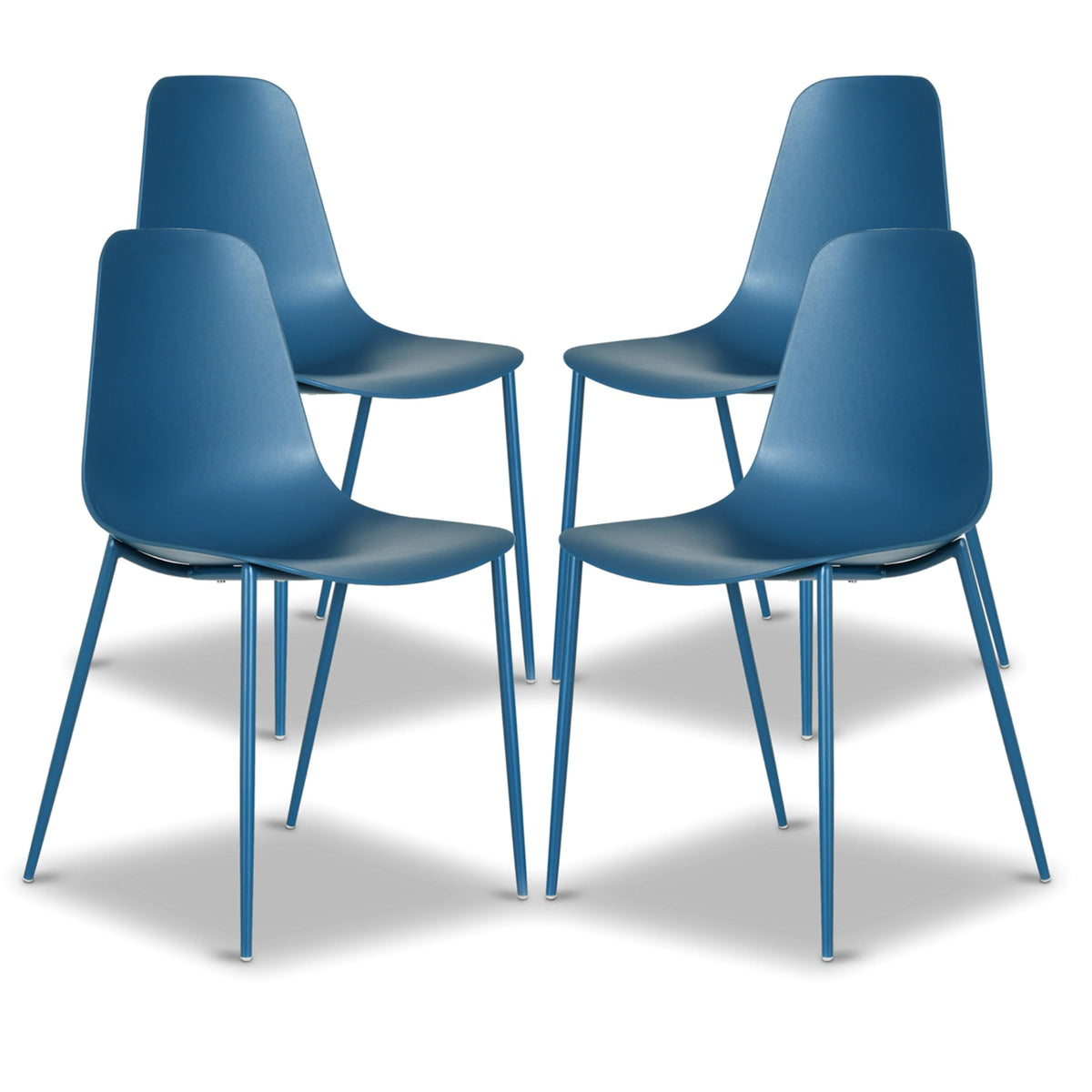 Poly & BARK Isla Modern Kitchen Chairs Set of 4 - Plastic Dining Chair with Metal Legs - Quick Assembly Simple Cafe Chairs Plastic for Indoor or Outdoor - Pistachio Green