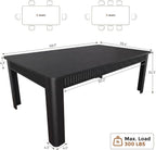 MapleGrace 70" Rectangle Dining Table for 6-8, Wooden Kitchen Table, Black