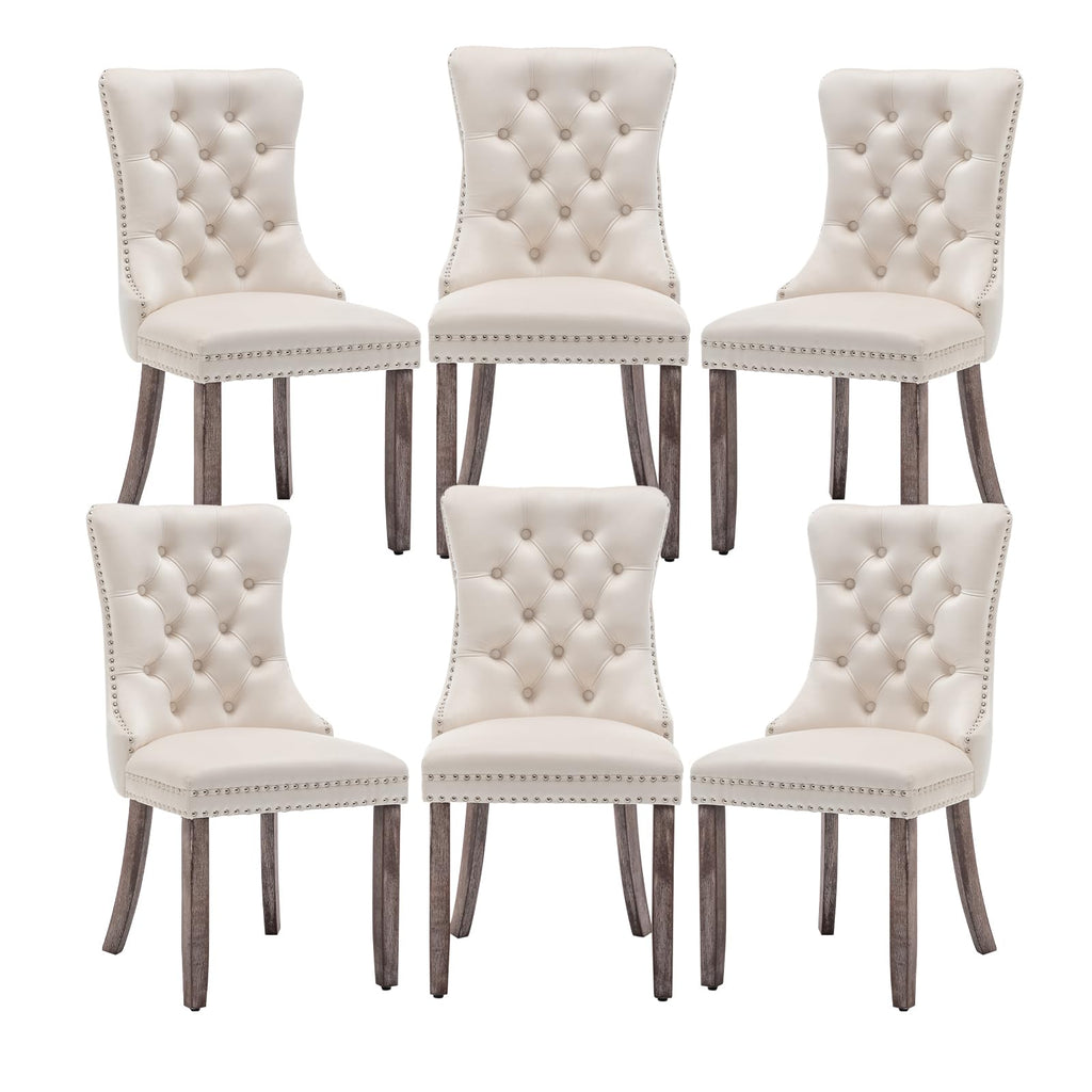 Hixkol Velvet Dining Chairs Set of 4,Upholstered Dining Chairs with Ring Pull Trim and Button Back,Modern Seating for Kitchen, Bedroom & Living Room(Grey)