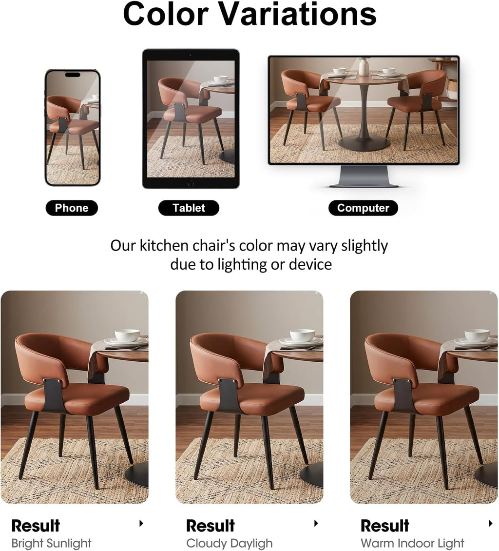 Dining Chairs Set of 4, Modern Faux Leather Kitchen Chairs