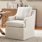 VKNOW Upholstered Dining Chairs Set of 2, Dining Room Chairs with Casters