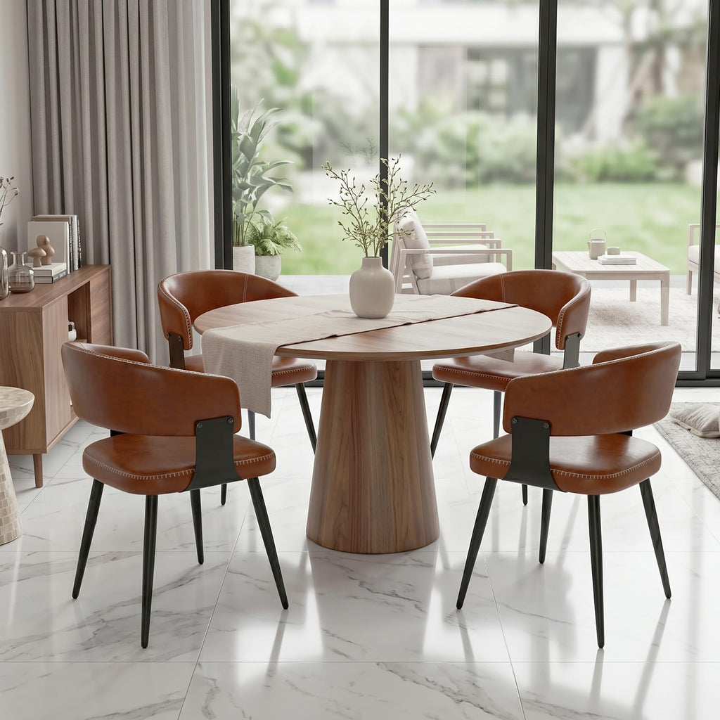 Dining Chairs Set of 4, Modern Faux Leather Kitchen Chairs