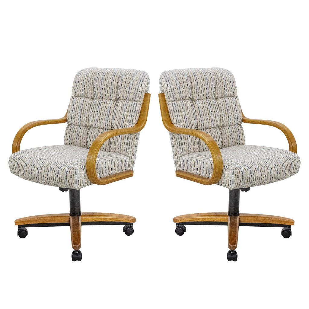 Chromcraft Ryland Swivel-Tilt Caster Dining Chair - Chestnut -Earth - 4pc