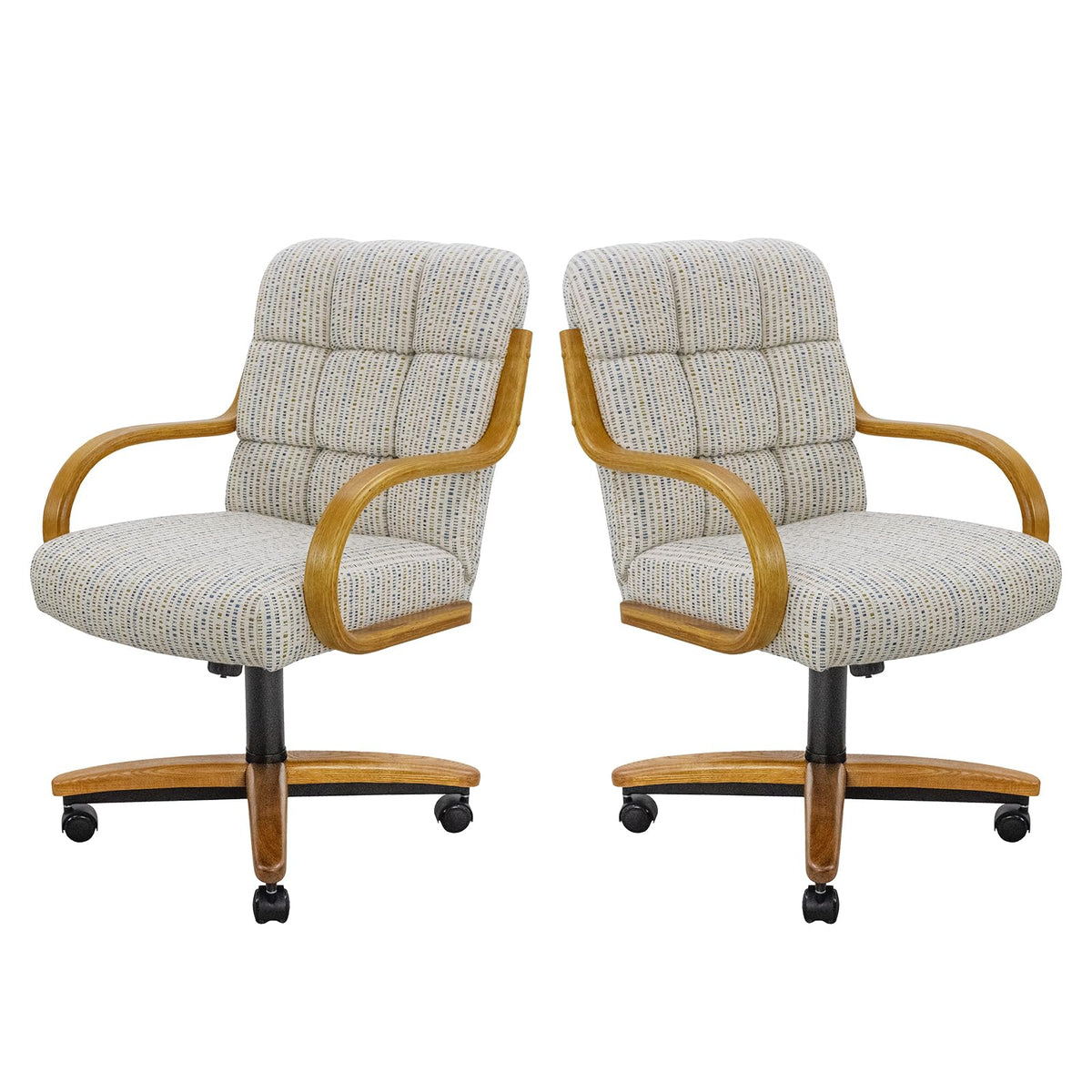 Chromcraft Ryland Swivel-Tilt Caster Dining Chair - Chestnut -Earth - 4pc