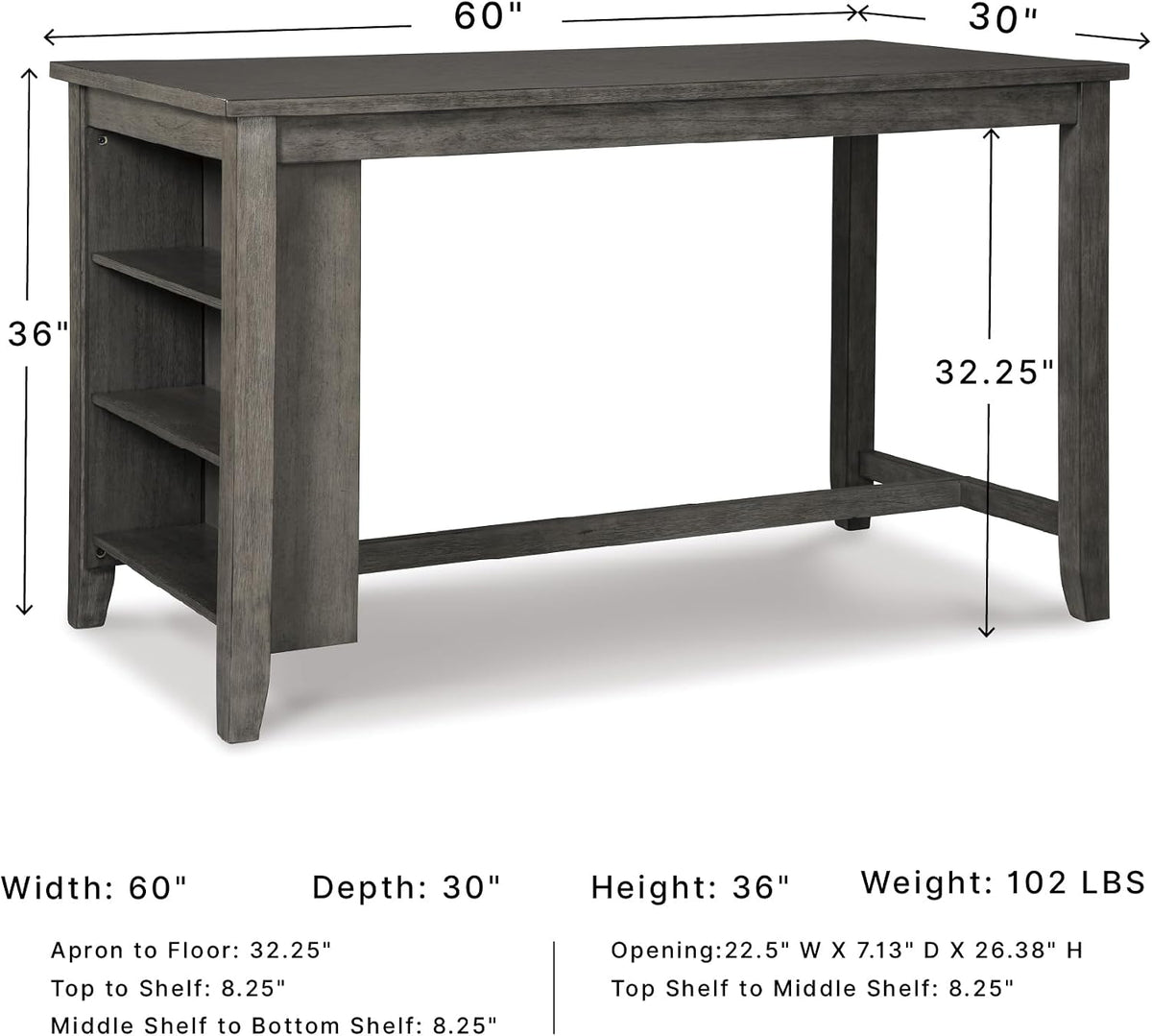 Signature Design by Ashley Caitbrook Counter Height Dining Table, Gray