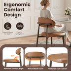 MALOL Dining Chairs Set of 4, Upholstered Kitchen & Dining Room Chairs with Curved Back and Bronze Metal Legs, Comfortable Modern Dining Side Chairs for Dining Room, Kitchen, Brown
