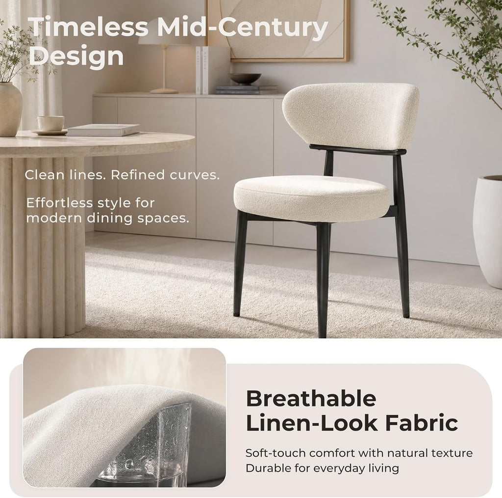 Dining Chairs Set of 4, Modern Upholstered Fabric Dining Chairs