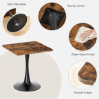 HOOBRO Dining Table, Square Dining Table for 2, 27.6" Dining Room Table for Small Spaces, Tulip Kitchen Table, Anti-Slip Heavy Base, Easy to Assemble, for Living Room, Kitchen, Rustic Brown BF18CZ01