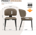 Dining Chairs Set of 4 Faux Leather Dining Chairs, Milk Coffee