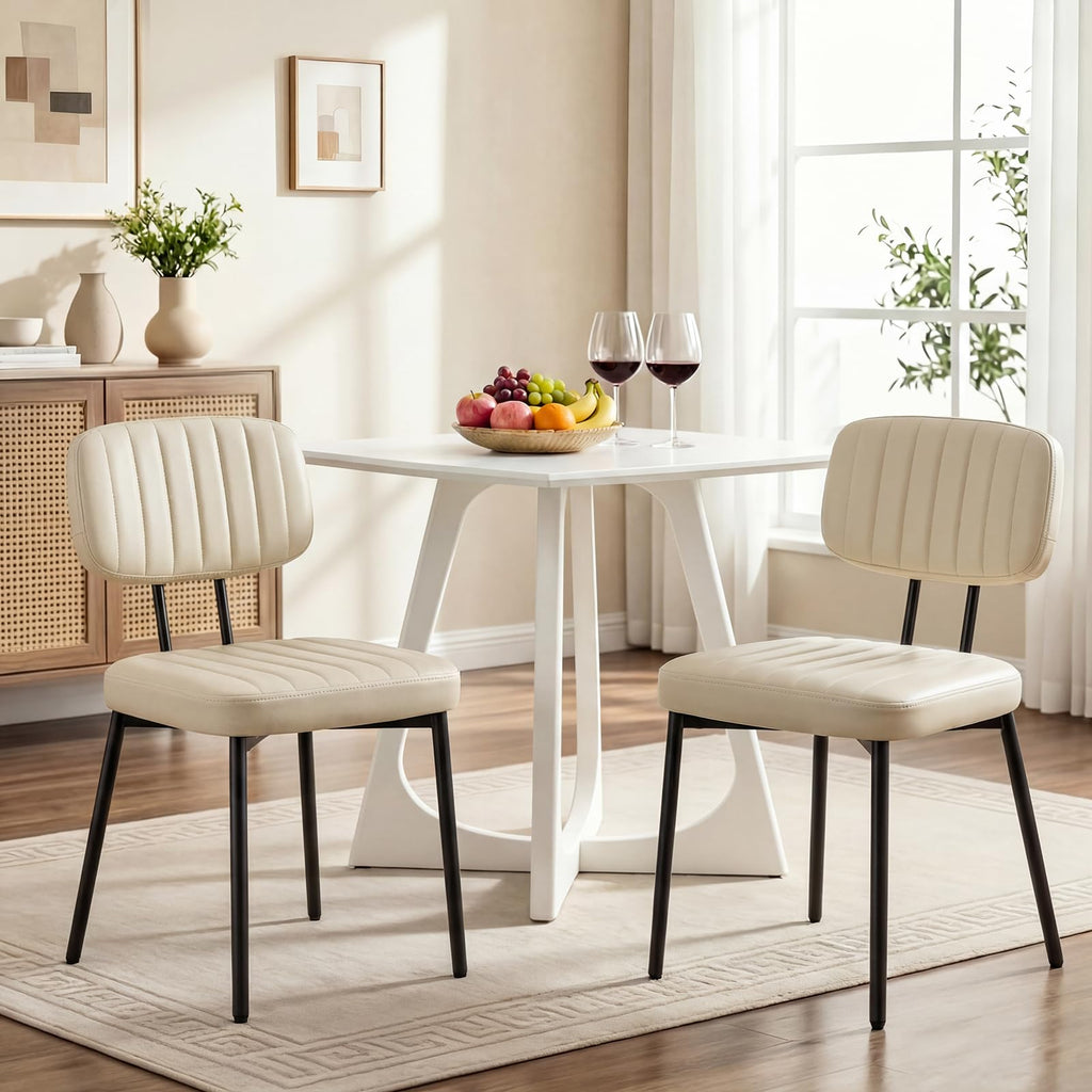 Dining Chairs Set of 2, PU Leather Upholstered Kitchen Chairs
