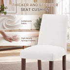 MALOL Upholstered Kitchen Chairs Set of 6, Modern Kitchen Chairs with High Back, Padded Fabric Dining Room Chair with Solid Wood Legs for Restaurant/Cafe/Home, Light Beige