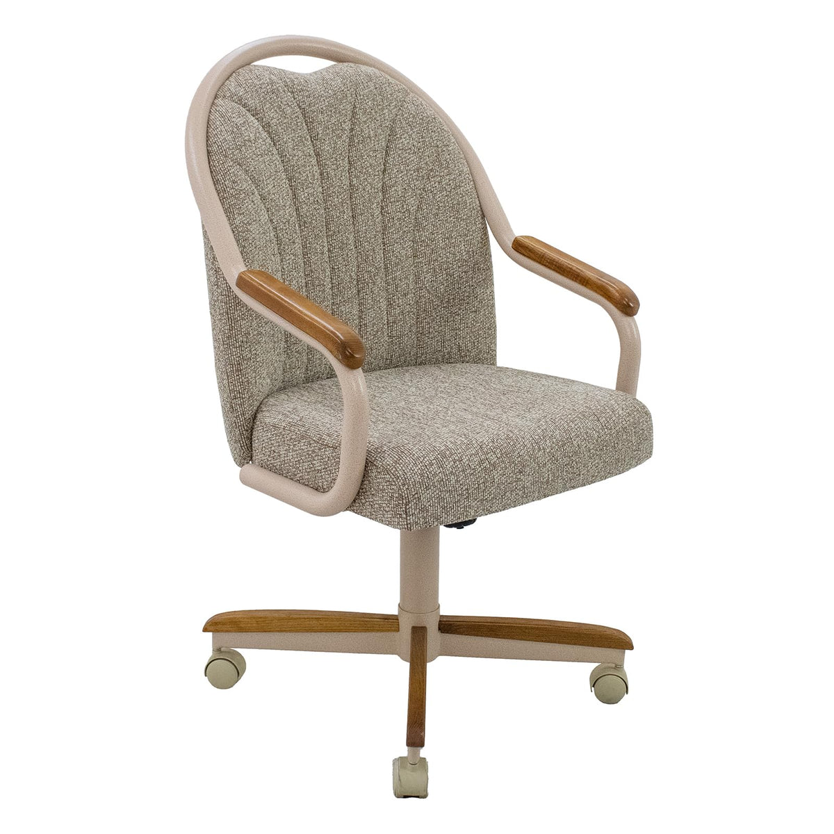 Chromcraft Bailey 4pc Swivel Kitchen Dining Chair - Light Sand-Chestnut